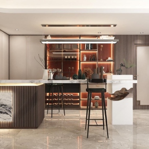 新中式水吧台3D模型下载